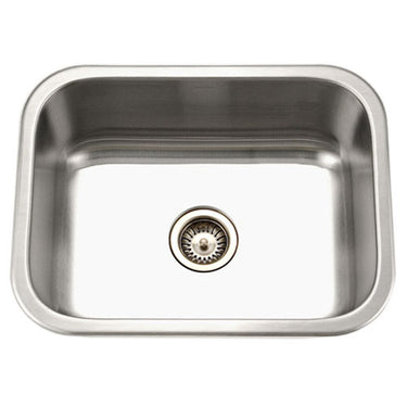Houzer Belleo 23 inch Stainless Steel Drop-in Topmount Single Bowl Kitchen Sink with Strainer & Grid